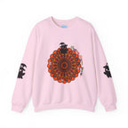 Unique and stylish handmade sweatshirt featuring ghost mandala design