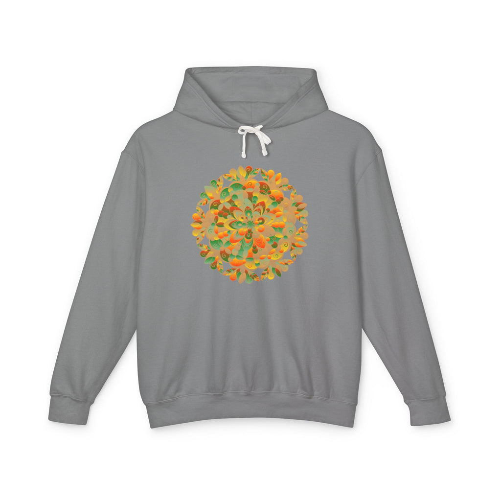 Leichter Unisex-Hoodie mit lebendigem Mandala-Blumenmuster