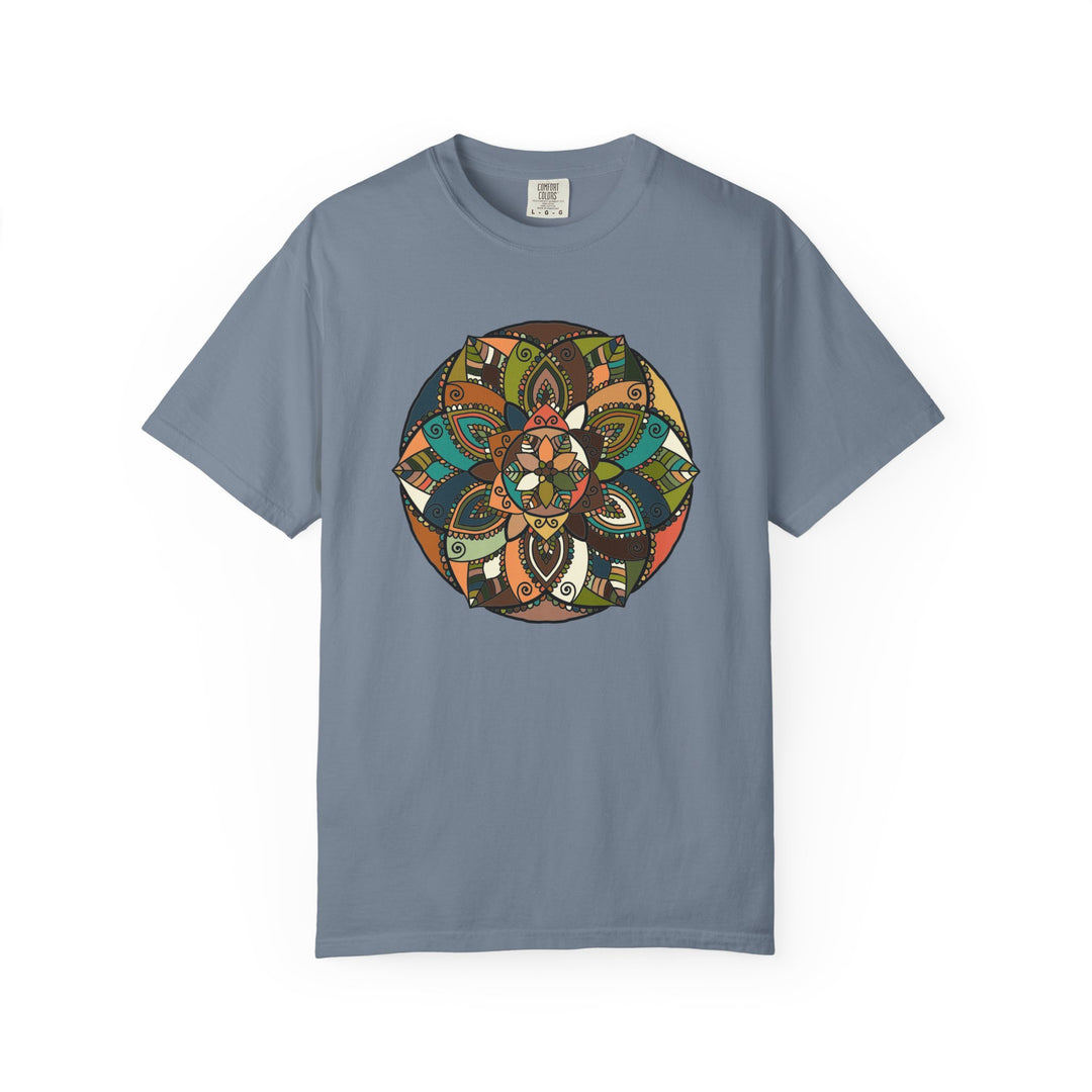 Mandala Earth Flora T-Shirt — Earthy Tones Geometric Art Tee