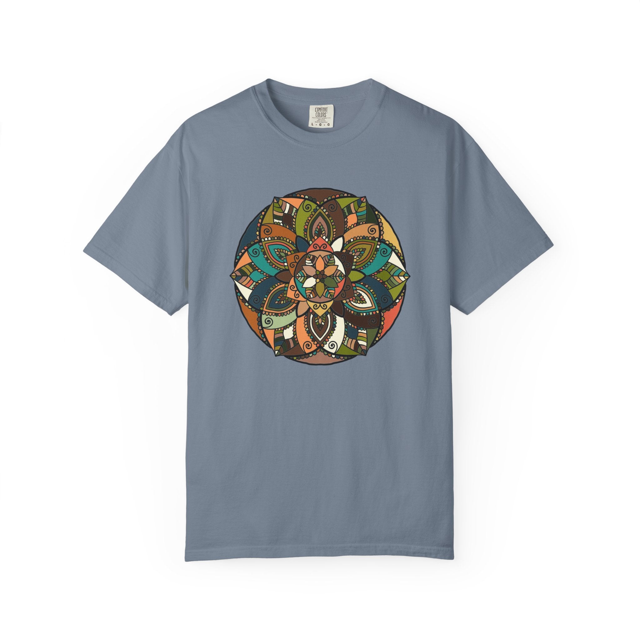 Mandala Earth Flora T-Shirt — Earthy Tones Geometric Art Tee