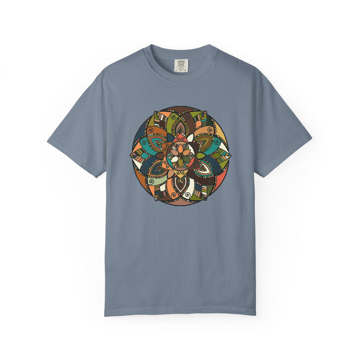 Mandala Earth Flora T-Shirt — Earthy Tones Geometric Art Tee