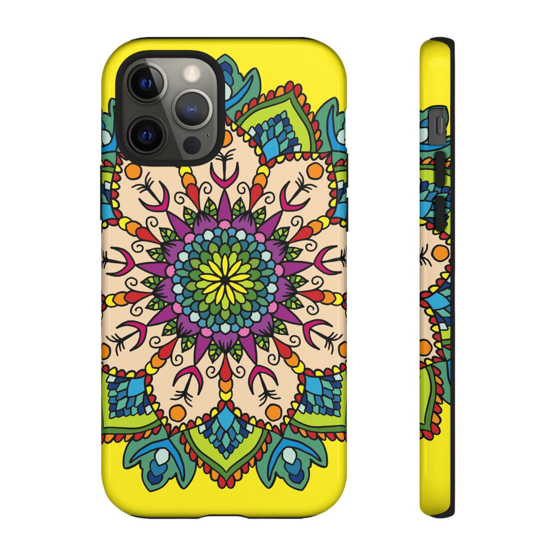 Intricate Floral Yellow Phone Case for Bold Protection and Style