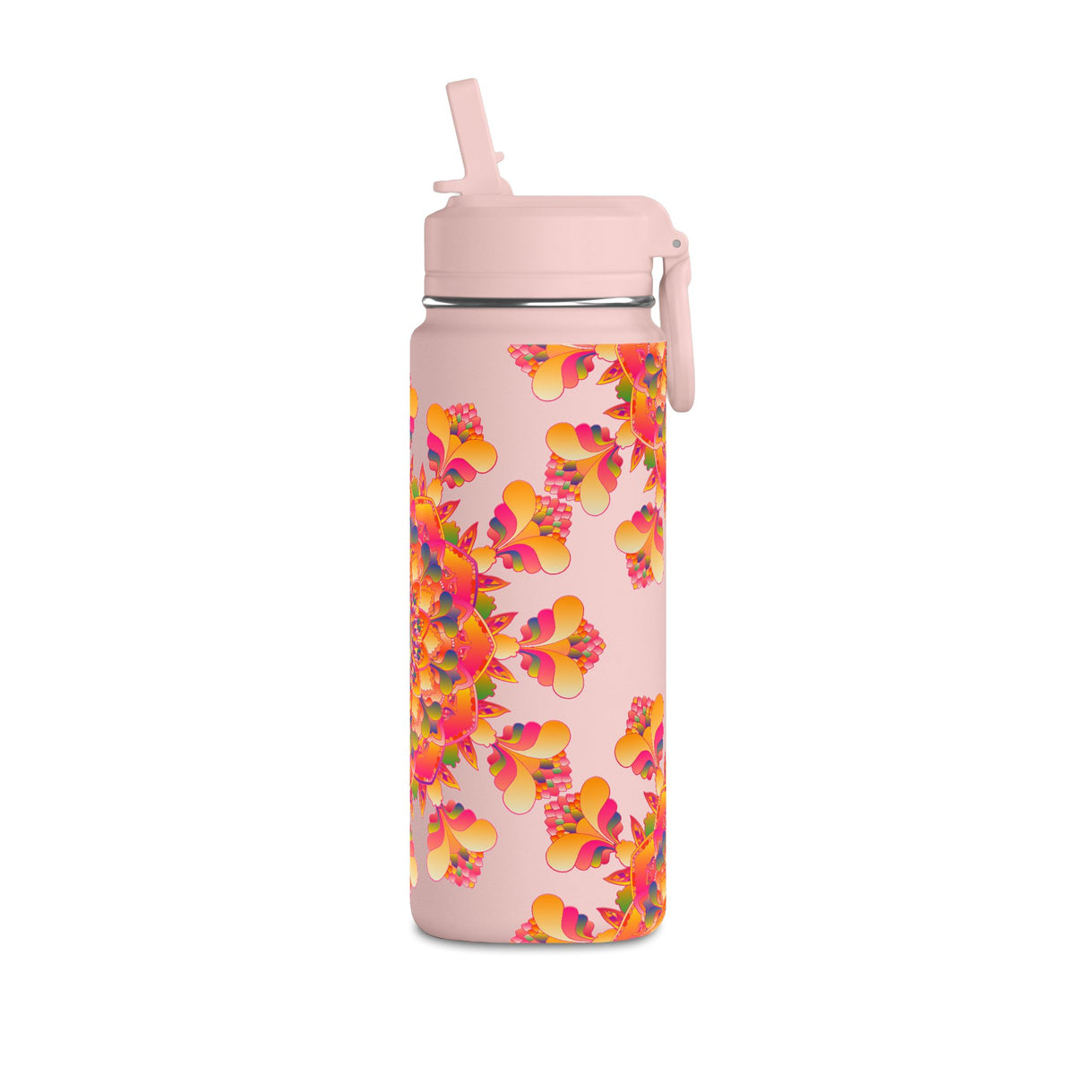 20oz Floral Mandala Mini Water Bottle – Colorful Boho Hydration Bottle
