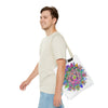 Vibrant and intricate mandala design tote bag with beautiful colors