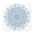Handmade Mandala Art featuring a steel blue mandala design on matte canvas, stretched and 125 inches deep