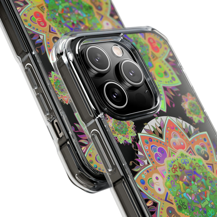 Gorgeous Mandala MagSafe®-Compatible iPhone 14/15 Impact Case with intricate design and reliable impact resistance