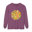Colorful and detailed mandala pattern on a long sleeve t-shirt