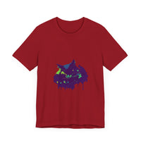 Black Cat Mystery - Colorful Paint Splatter T-Shirt with Vibrant and Eye-Catching Design, Perfect for Adding a Pop of Color to Your Wardrobe