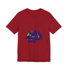 Black Cat Mystery - Colorful Paint Splatter T-Shirt with Vibrant and Eye-Catching Design, Perfect for Adding a Pop of Color to Your Wardrobe