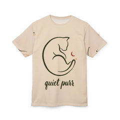 Serene Calligraphic Cat Graphic Tee - Minimal Cat Design