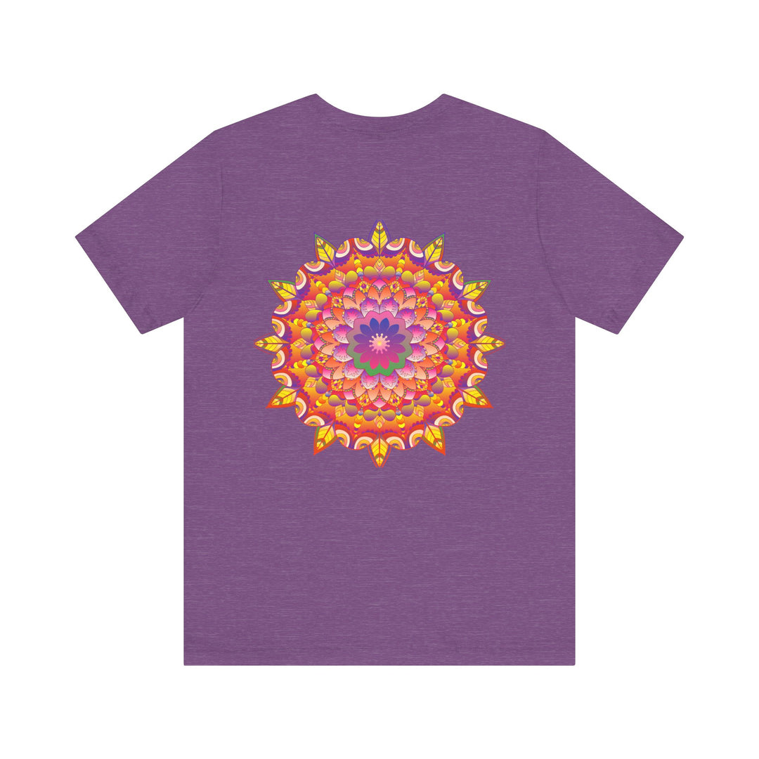 Vibrant mandala t-shirt with intricate spiritual design representing peace and harmony, perfect for those seeking inner balance and tranquility