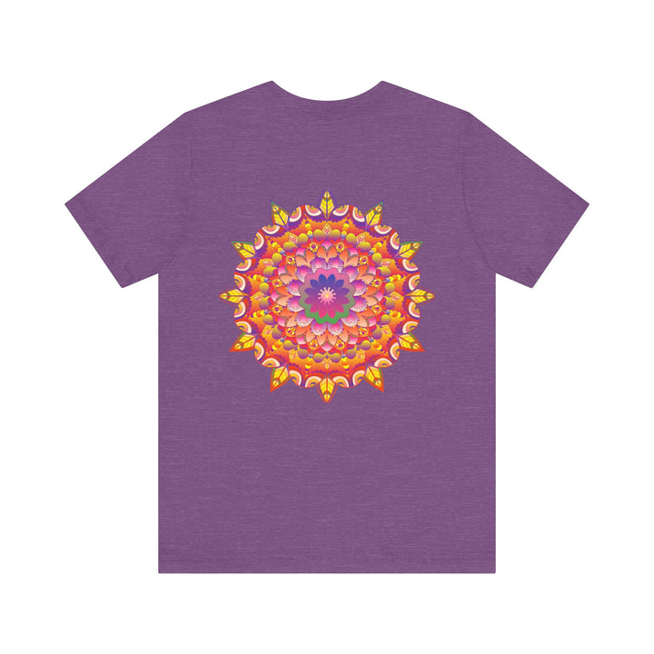 Vibrant mandala t-shirt with intricate spiritual design representing peace and harmony, perfect for those seeking inner balance and tranquility