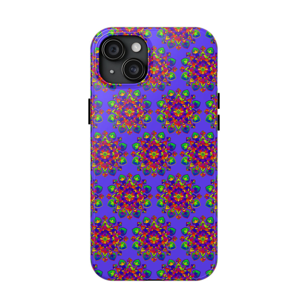 Tiled Hand Drawn Mandala Rainbow Phone Case - Standard alt text 91