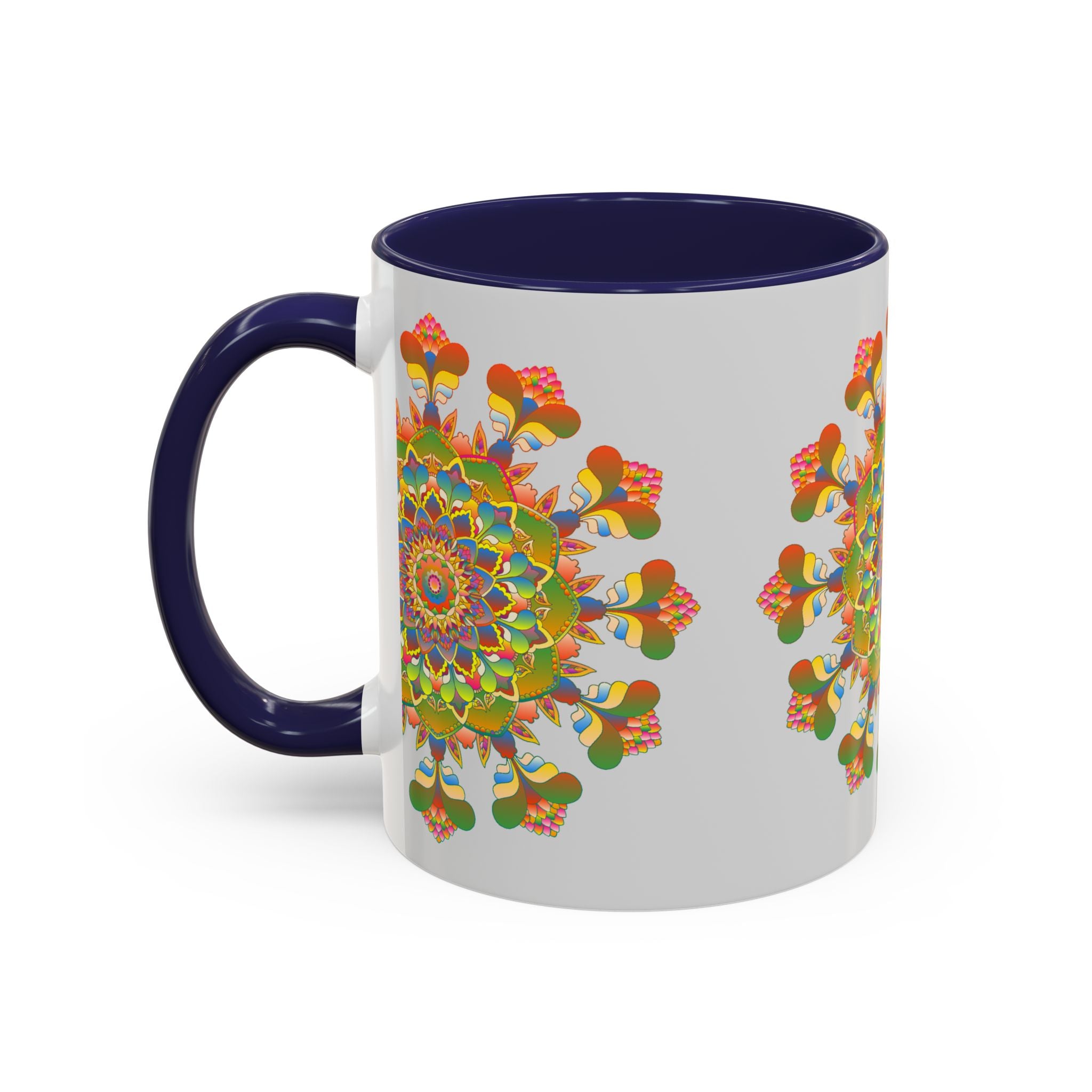 Beautiful mandala art mug with intricate and colorful design, perfect for enjoying your favorite hot beverages in style