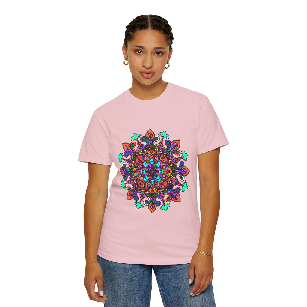 Mandala Art T-Shirt in Bold Colors for Creative Expression
