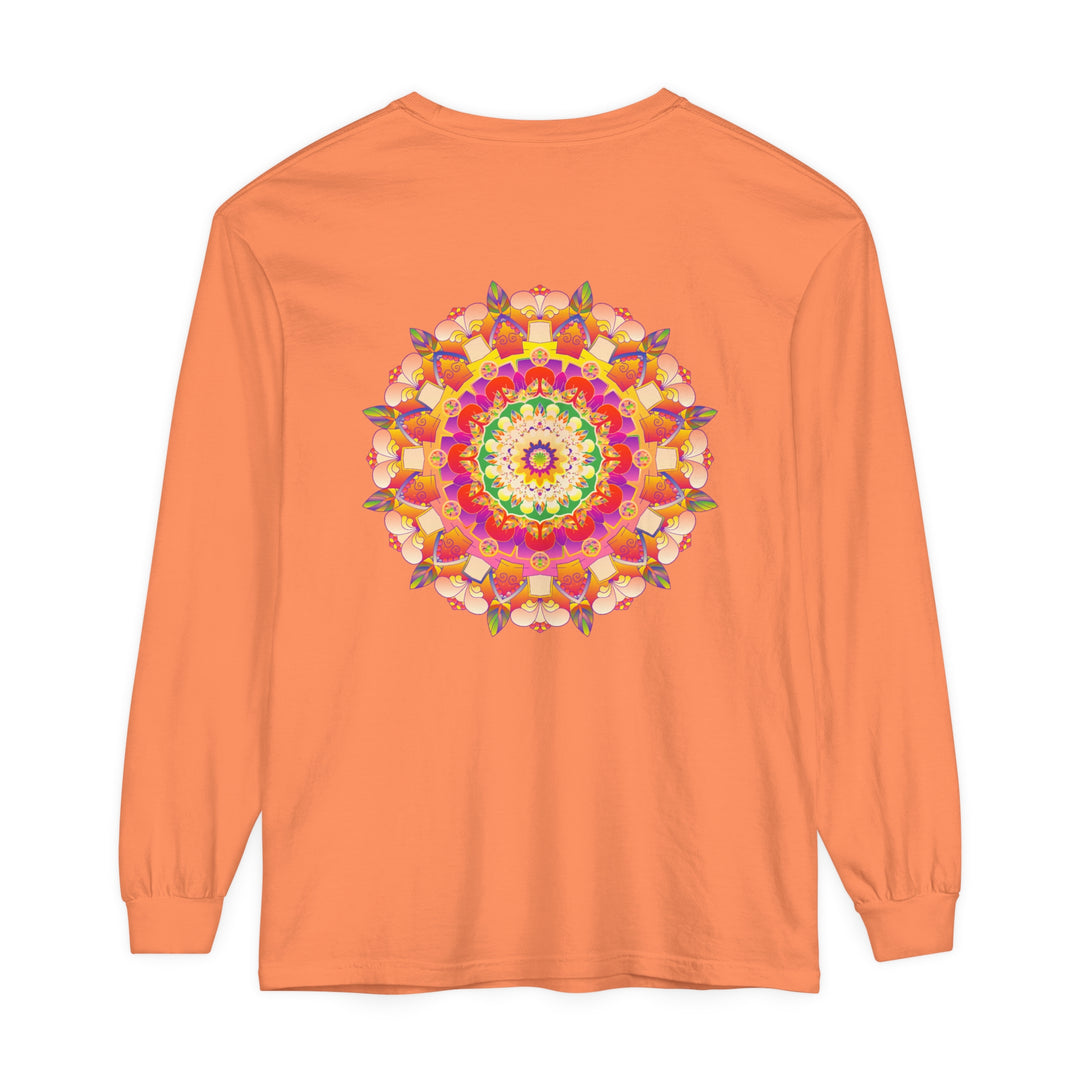 Colorful mandala design long sleeve unisex t-shirt for vibrant style