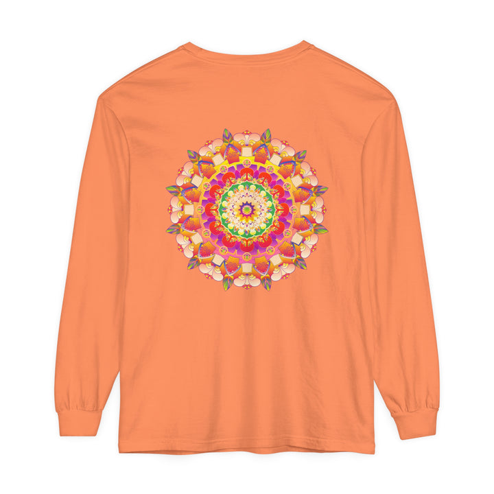 Colorful mandala design long sleeve unisex t-shirt for vibrant style