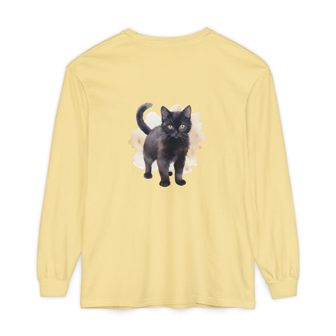 Black Cat Watercolor - Unisex Long Sleeve Tee