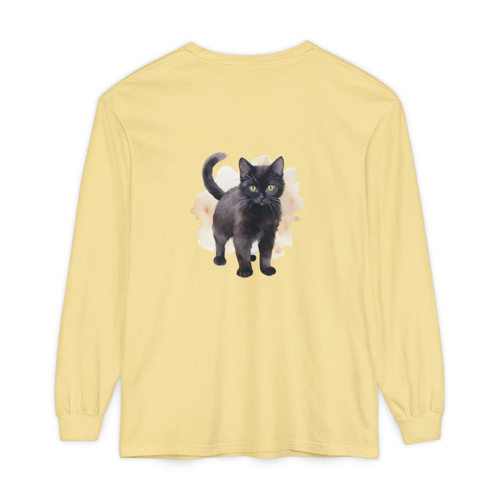 Black Cat Watercolor - Unisex Long Sleeve Tee