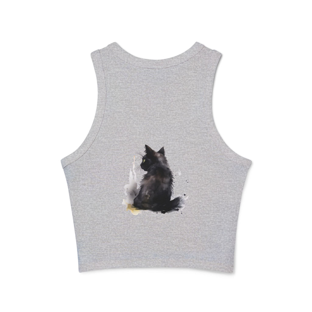  Black Cat Watercolor Racerback Tank Top for women