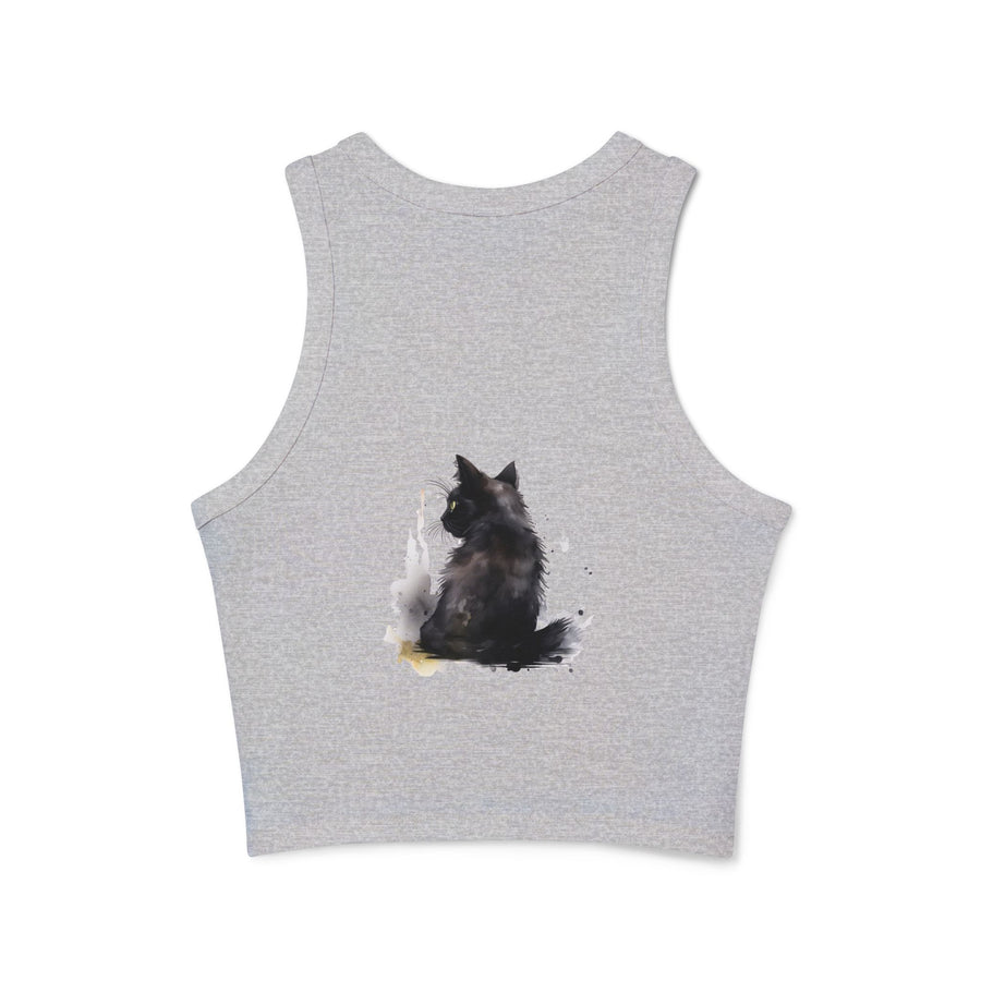  Black Cat Watercolor Racerback Tank Top for women