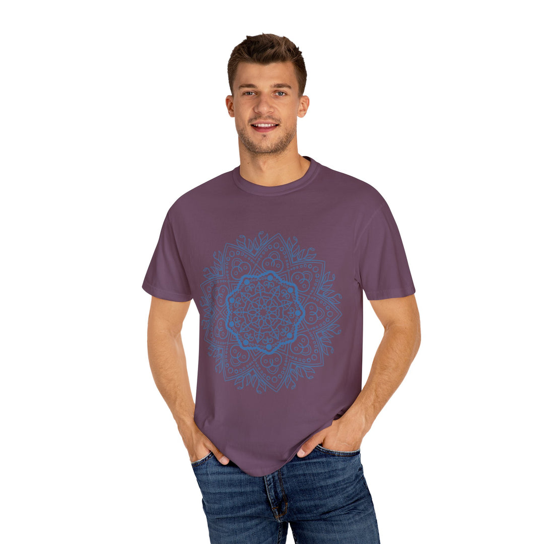 Colorful handcrafted Mandala Art Tshirt on unisex garment-dyed tee