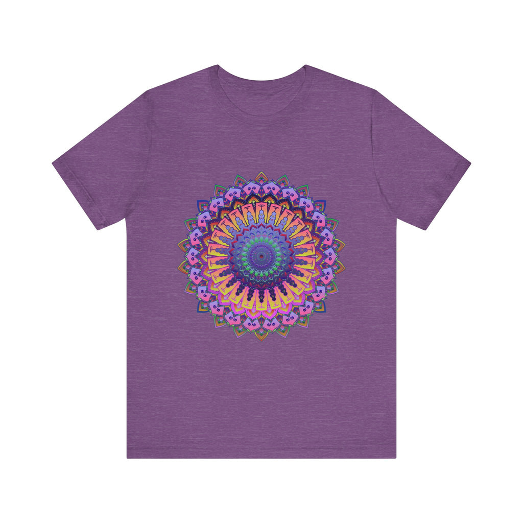 Colorful Mandala Meditation Tee with an intricate design featuring vibrant and calming colors