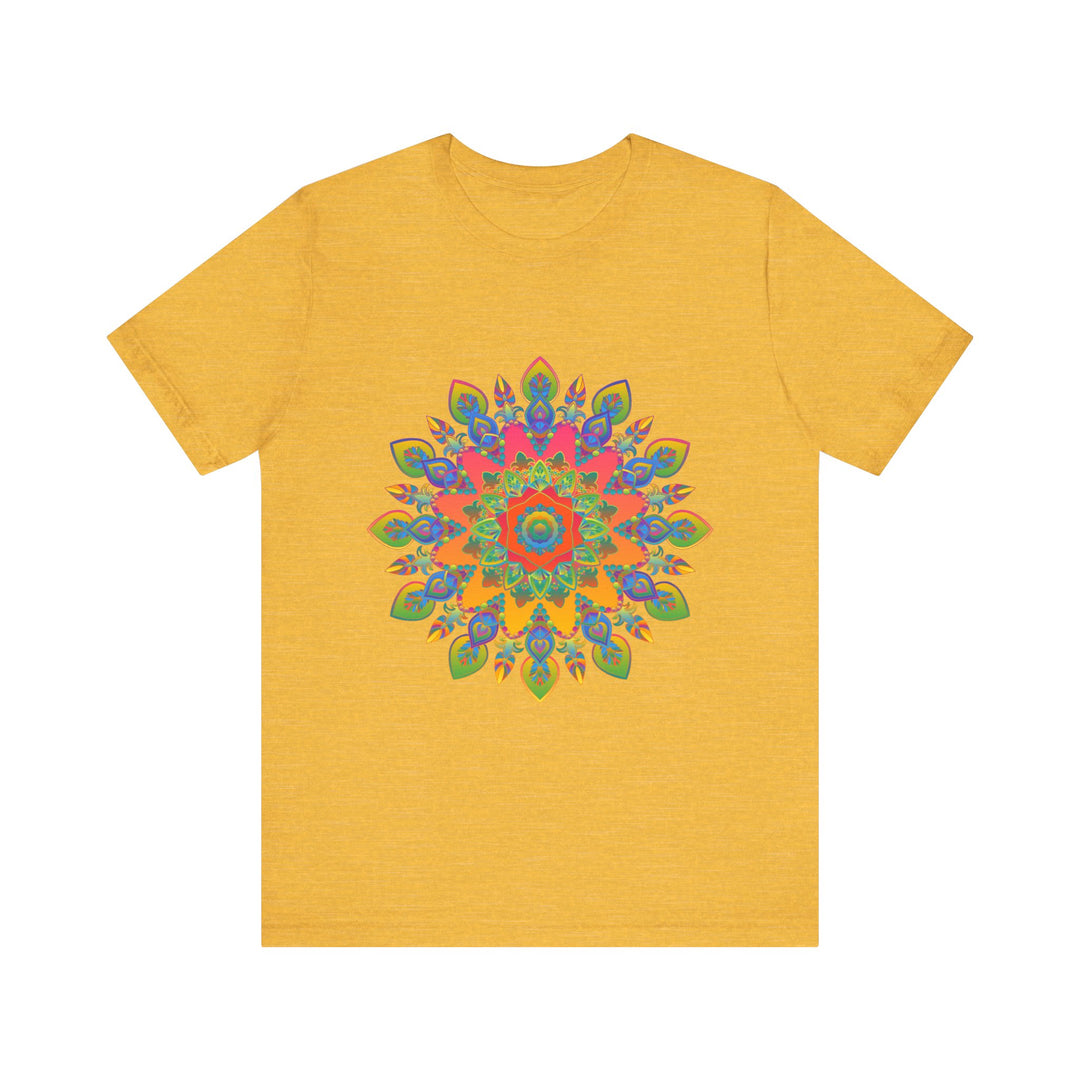 Vibrant Mandala Tee with Intricate Design showcasing vibrant colors and intricate patterns for a unique and eye-catching look