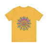 Vibrant Mandala Tee with Intricate Design showcasing vibrant colors and intricate patterns for a unique and eye-catching look