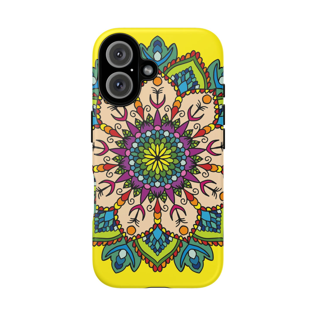 Intricate Floral Yellow Phone Case for Bold Protection and Style