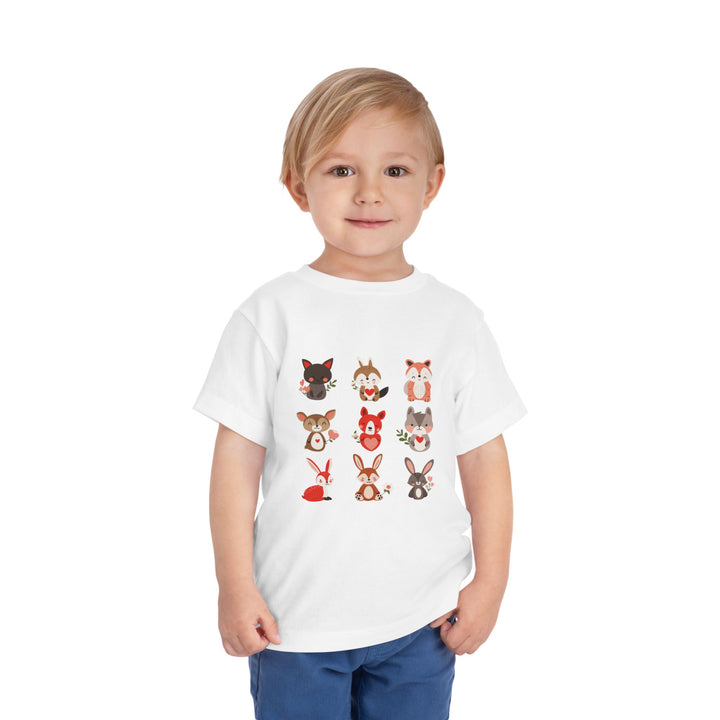 Animal Love Toddler Tee, Cute Cartoon Animals T-Shirt for Kids