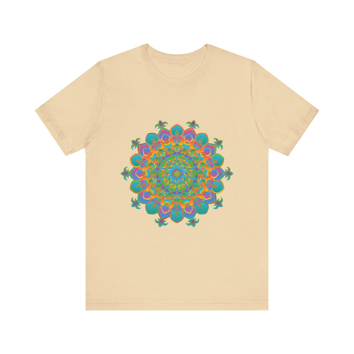 Colorful and intricate circular floral design tee, perfect for adding a vibrant touch to your wardrobe