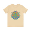 Colorful and intricate circular floral design tee, perfect for adding a vibrant touch to your wardrobe