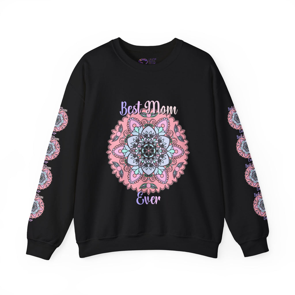 Felpa con stampa Mandala intricata "La mamma migliore di sempre"