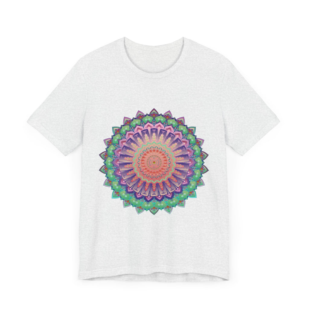 Vibrant Mandala Tee featuring a colorful and psychedelic design perfect for artistic and free-spirited individuals