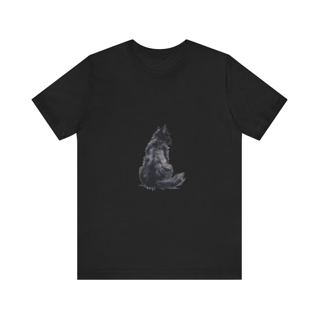 Black cat silhouette tee in cozy fabric with stylish design