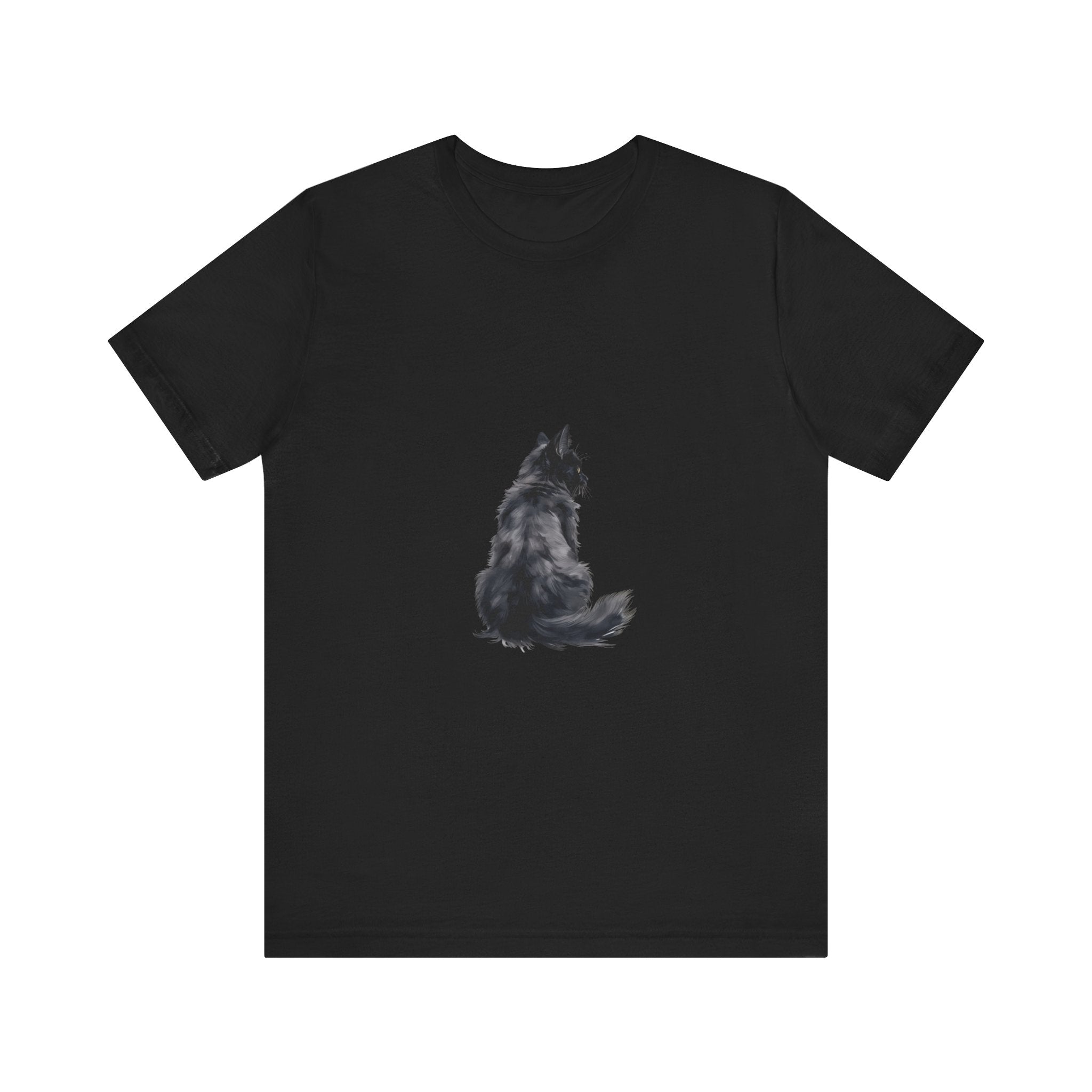 Black cat silhouette tee in cozy fabric with stylish design