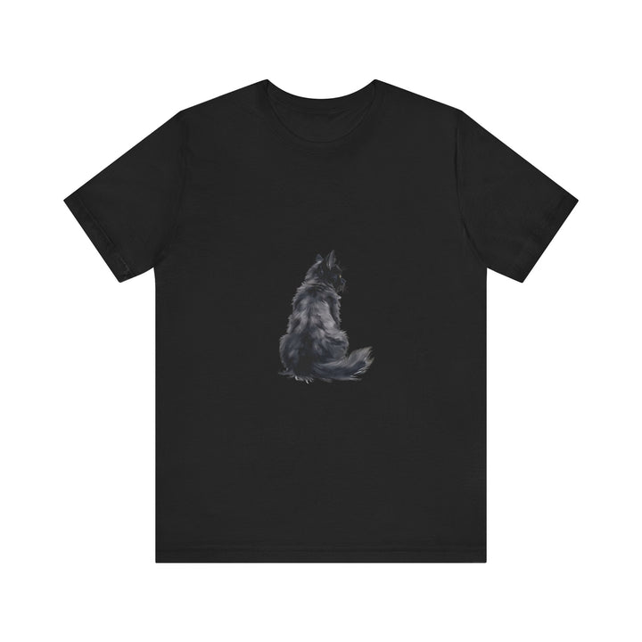 Black cat silhouette tee in cozy fabric with stylish design