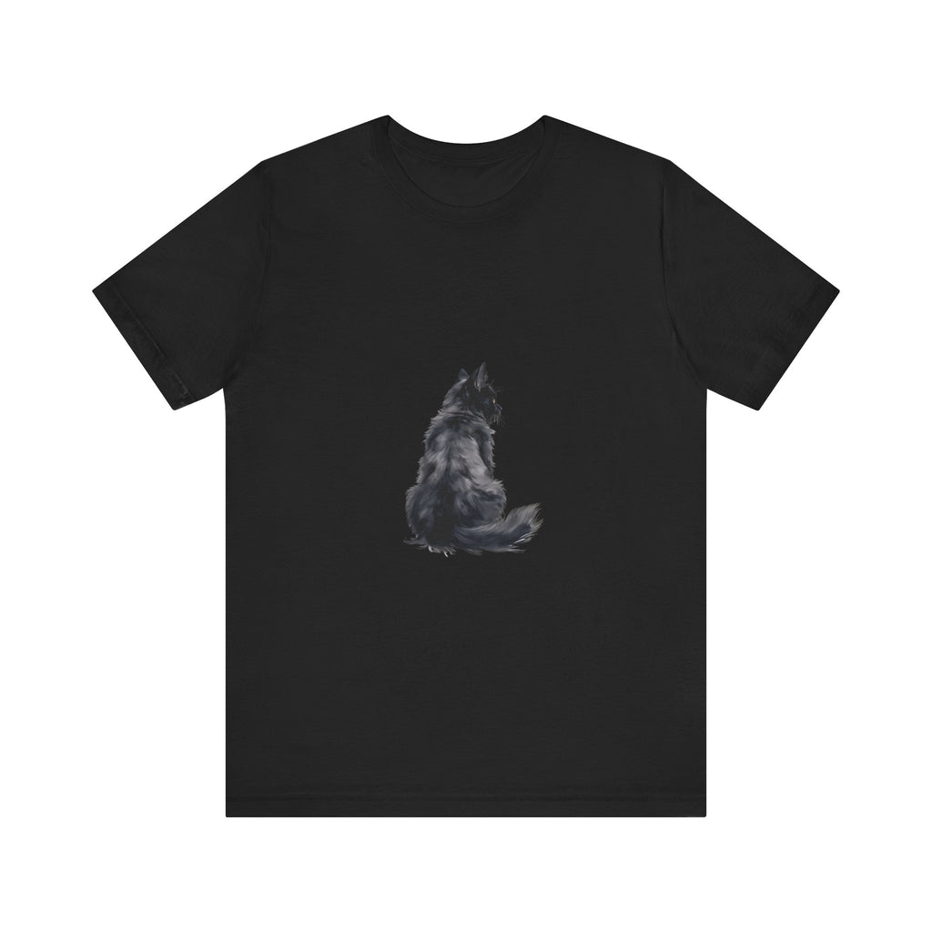 Black cat silhouette tee in cozy fabric with stylish design