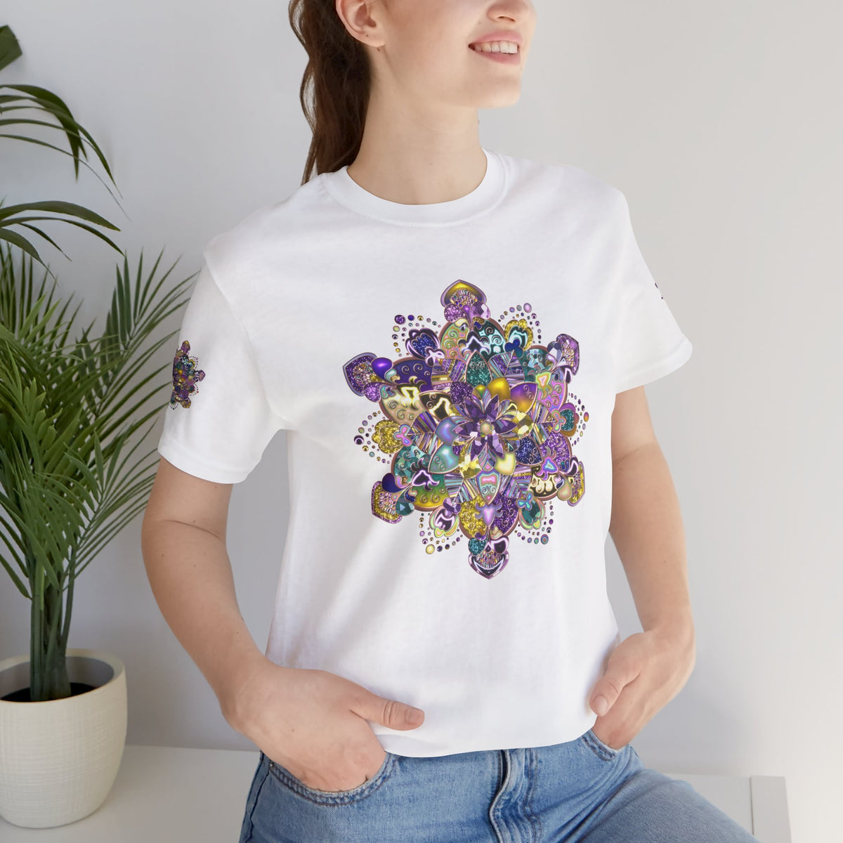 Unisex Floral Jewel Mandala T-Shirt
