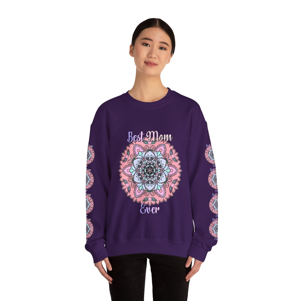 Felpa con stampa Mandala intricata "La mamma migliore di sempre"