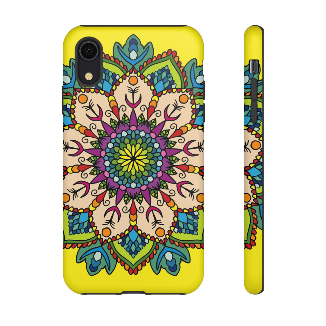 Intricate Floral Yellow Phone Case for Bold Protection and Style