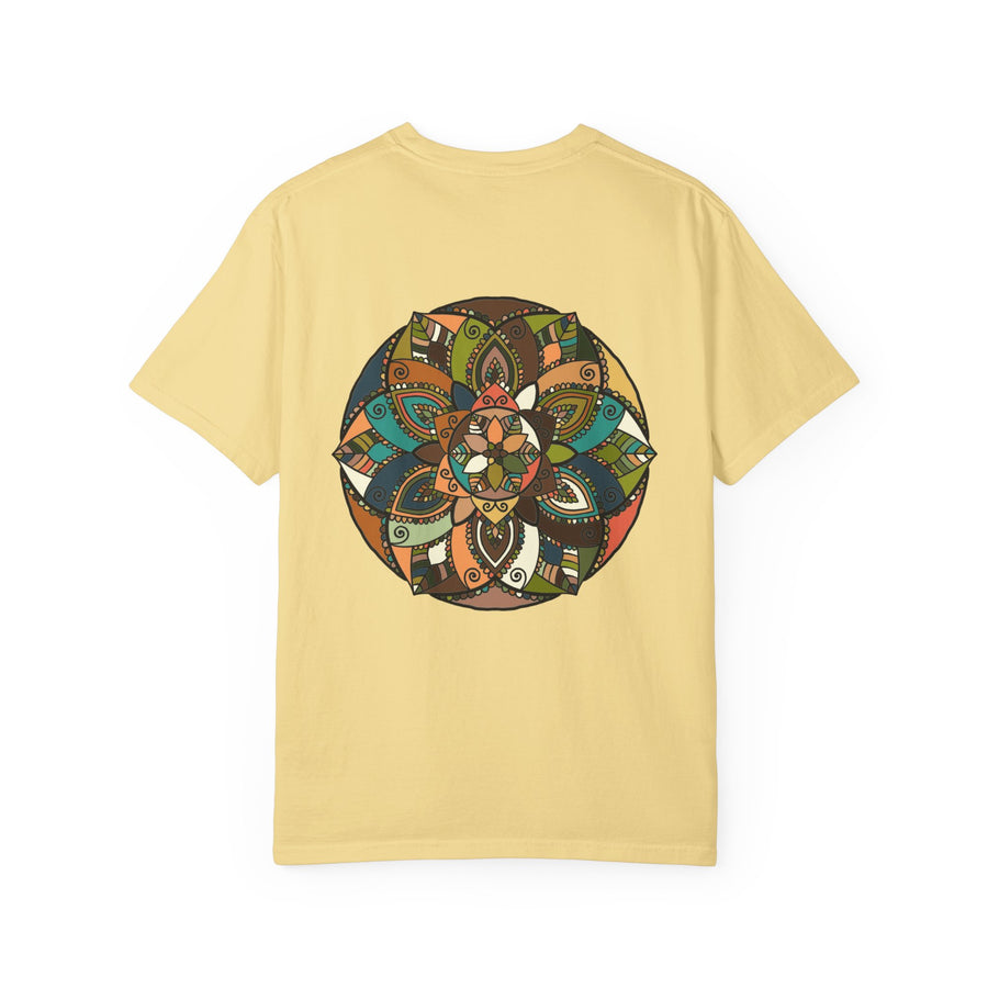 Mandala Earth Flora T-Shirt — Earthy Tones Geometric Art Tee