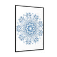 Handmade steel blue Mandala design wall art on gallery canvas wraps