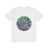 Vibrant Mandala Tee with colorful and psychedelic design, perfect for free spirits and festival-goers