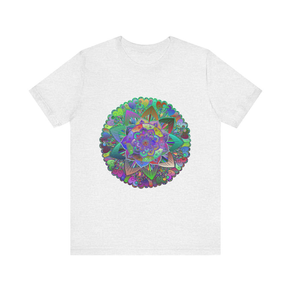 Vibrant Mandala Tee with colorful and psychedelic design, perfect for free spirits and festival-goers