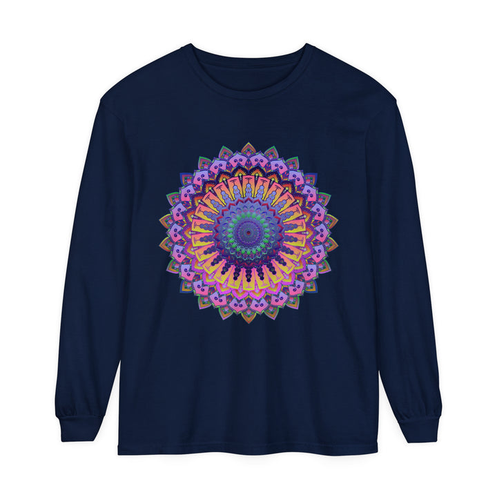 Intricate Mandala Unisex Long Sleeve T-Shirt with detailed and colorful design