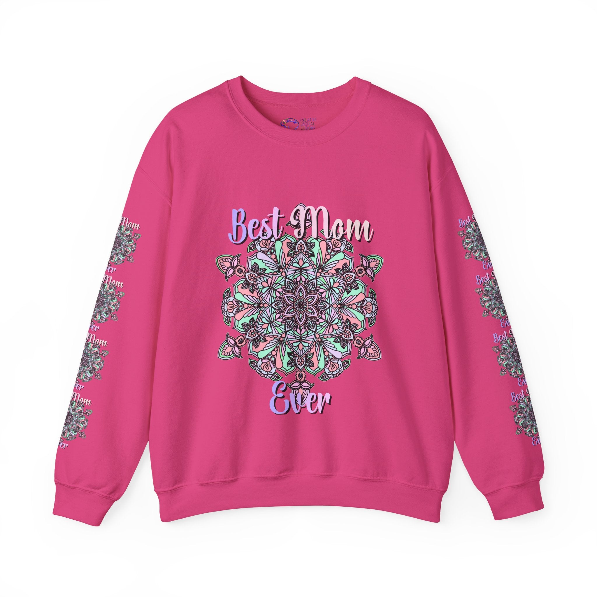 Sweatshirt mit Mandala-Design in Zartrosa und Lavendel für Mütter