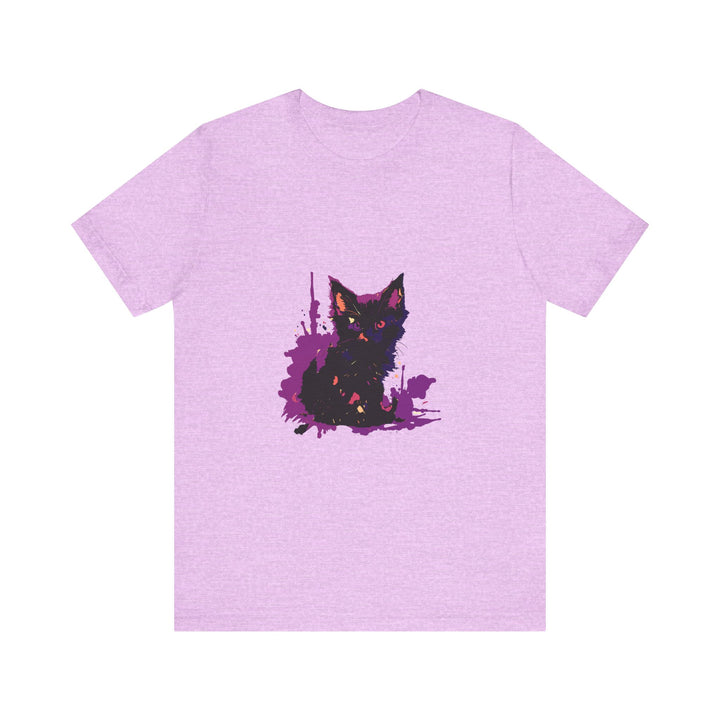 Black Cat Mystery - Purple Paint Splatter T-Shirt