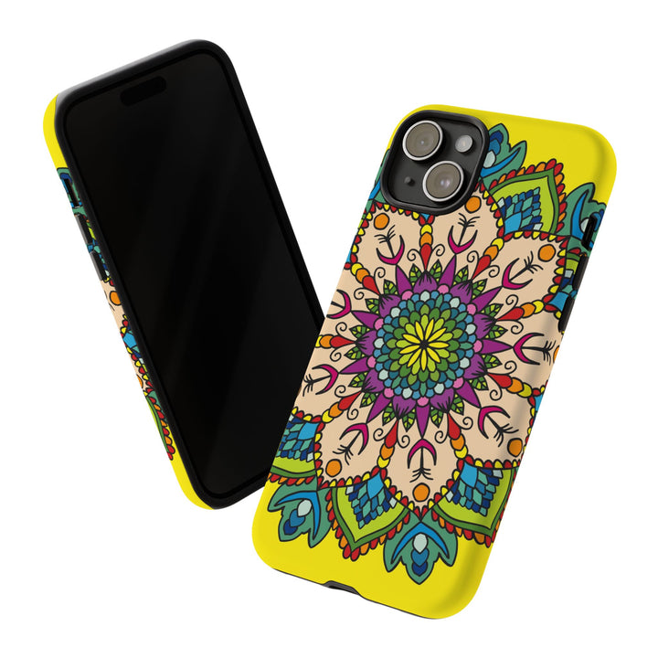 Intricate Floral Yellow Phone Case for Bold Protection and Style